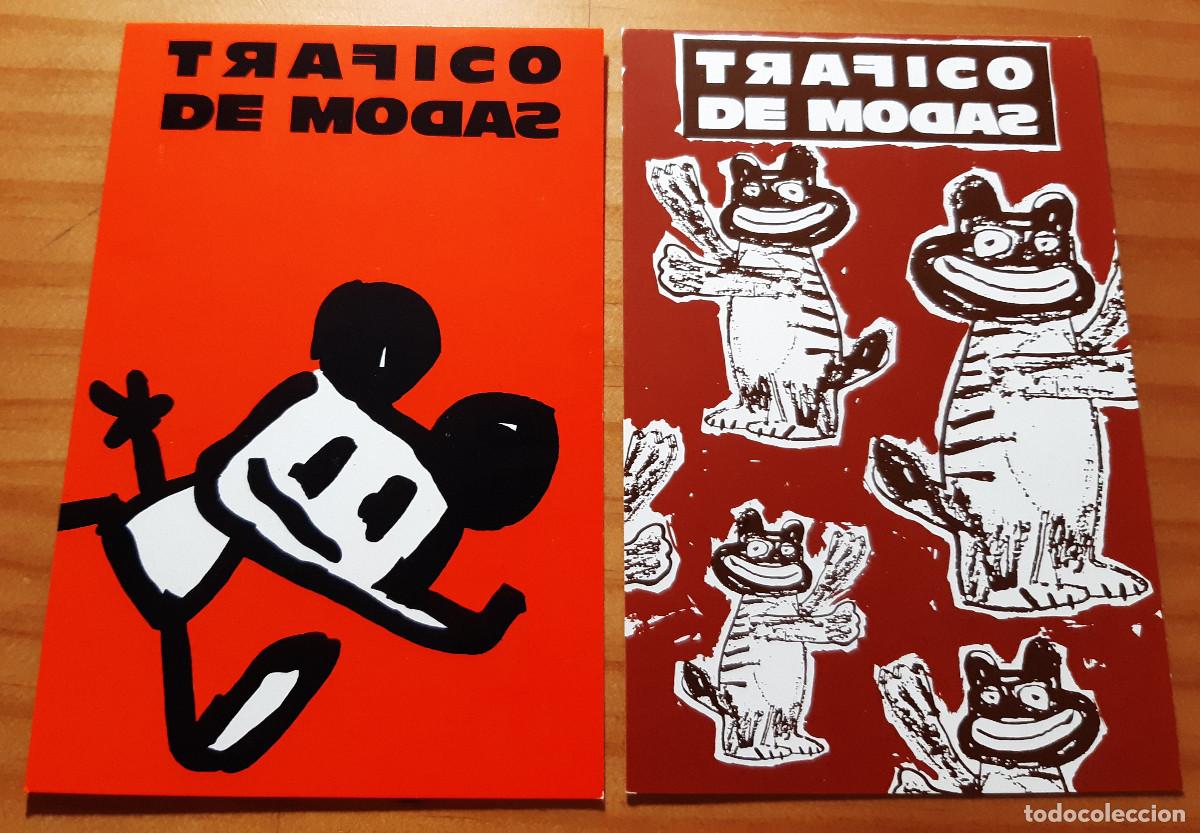 Postales: 2 TARJETAS PUBLICITARIAS - TR&Aacute;FICO DE MODAS - 15 X 10 CMS. - PERFECTO ESTADO