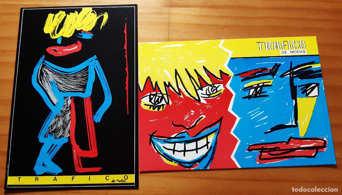 Postales: 2 TARJETAS PUBLICITARIAS - TR&Aacute;FICO DE MODAS - A&Ntilde;OS 1983-1984 - PERFECTO ESTADO