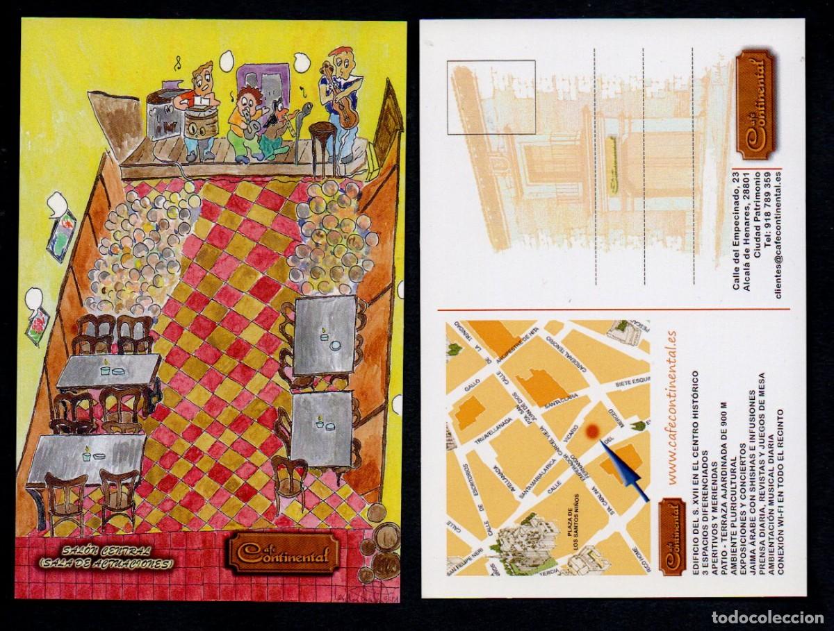Postales: POSTAL, PUBLICITARIA - CAFE CONTINENTAL - SALON CENTRAL (SALA DE ACTUACIONES). ALCALA DE HENARES.