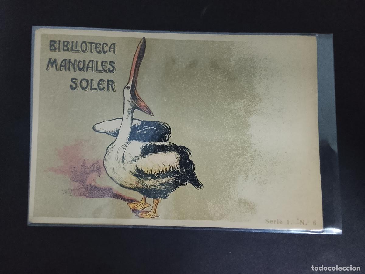 Postales: Postal publicitaria Biblioteca Manuales Soler
