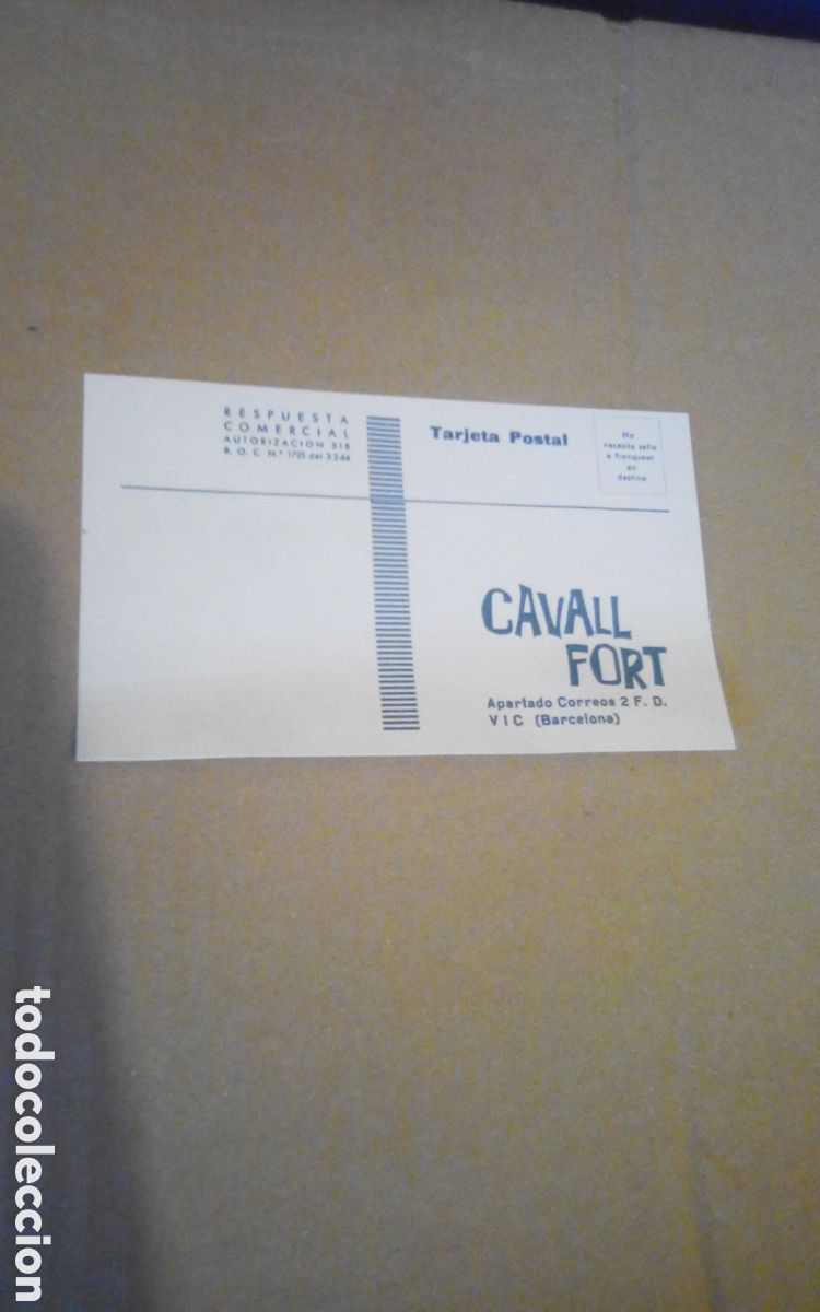 Postales: Tarjeta postal, respuesta comercial revista c&oacute;mic Cavall Fort, Vic (Barcelona). A&ntilde;o 1979. Pitufo.