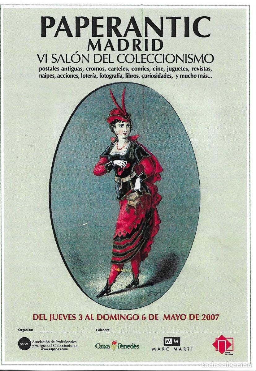 Postales: &rdquo;Tarjeta Paperantic Madrid. VI Sal&oacute;n del Coleccionisme. 3 al 6 de Mayo 2007