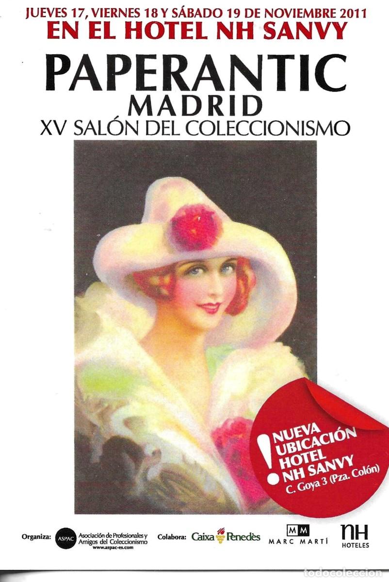 Postales: &rdquo;Tarjeta Paperantic Madrid&rdquo; Tarjeta Publicitaria XV Sal&oacute;n del Coleccionismo. 18 a 19 Nov 2011