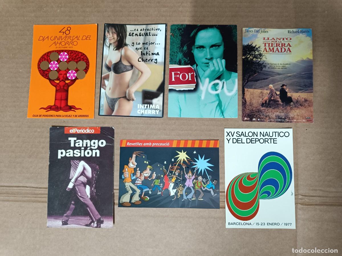 Postales: LOTE DE 7 ANTIGUAS POSTALES DE PUBLICIDAD, LENCERIA TABACO CINE CAJA TANGO REVETLLES NAUTICO -P30
