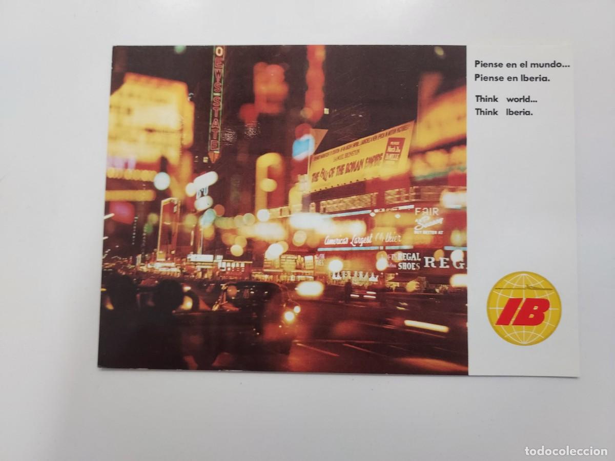 Postales: POSTAL IBERIA LINEAS AEREAS TIMES SQUARE (NEW YORK). SIN CIRCULAR. 1969. PUBLICIDAD