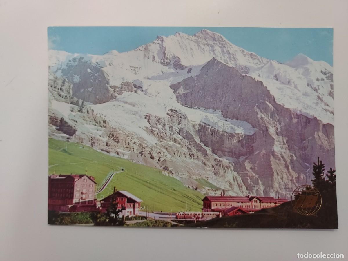Postales: POSTAL IBERIA LINEAS AEREAS BERNES LA PEQUE&Ntilde;A SCHEIDEGG SUIZA. SIN CIRCULAR. 1972. PUBLICIDAD