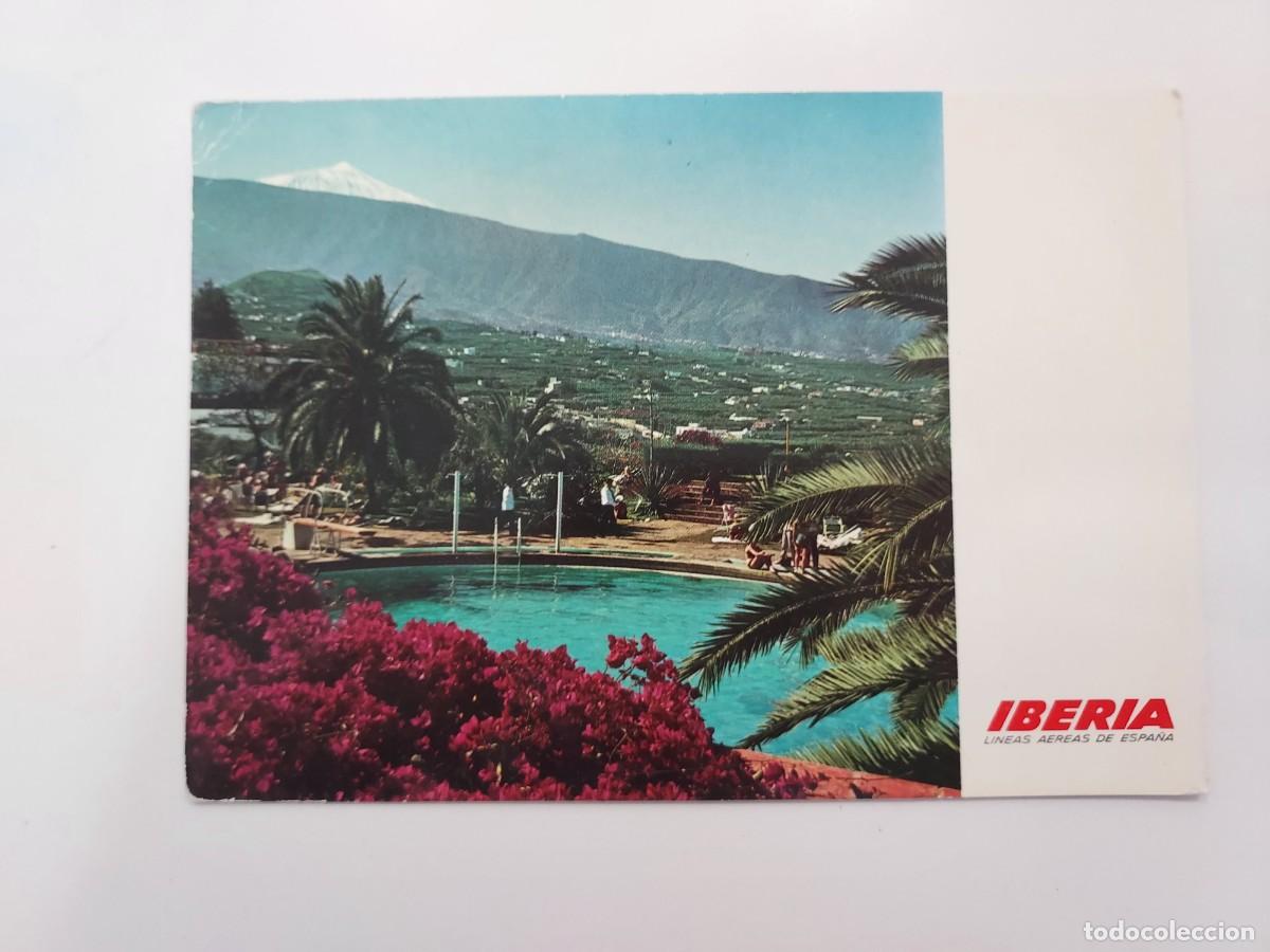 Postales: POSTAL IBERIA LINEAS AEREAS INVIERNO EN PUERTO DE LA CRUZ TENERIFE. SIN CIRCULAR. 1968. PUBLICIDAD