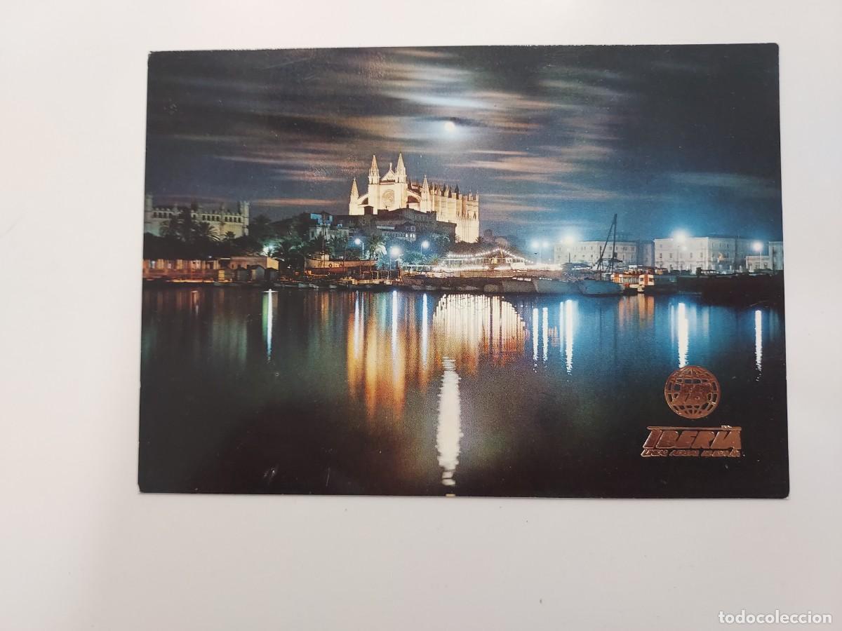 Postkarten: POSTAL IBERIA LINEAS AEREAS PALMA DE MALLORCA VISTA NOCTURNA. SIN CIRCULAR. 1973. PUBLICIDAD