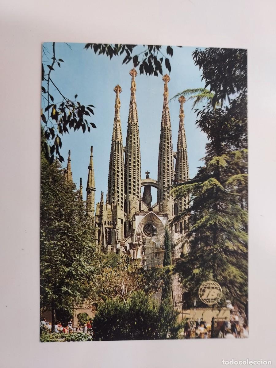 Postales: POSTAL IBERIA LINEAS AEREAS BARCELONA TEMPLO SAGRADA FAMILIA. SIN CIRCULAR. 1973. PUBLICIDAD