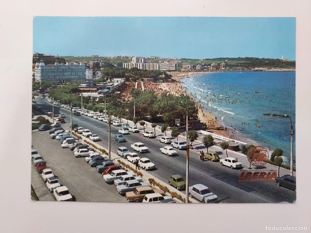 Postales: POSTAL IBERIA LINEAS AEREAS SANTANDER PLAYAS DEL SARDINERO. SIN CIRCULAR. 1973. PUBLICIDAD