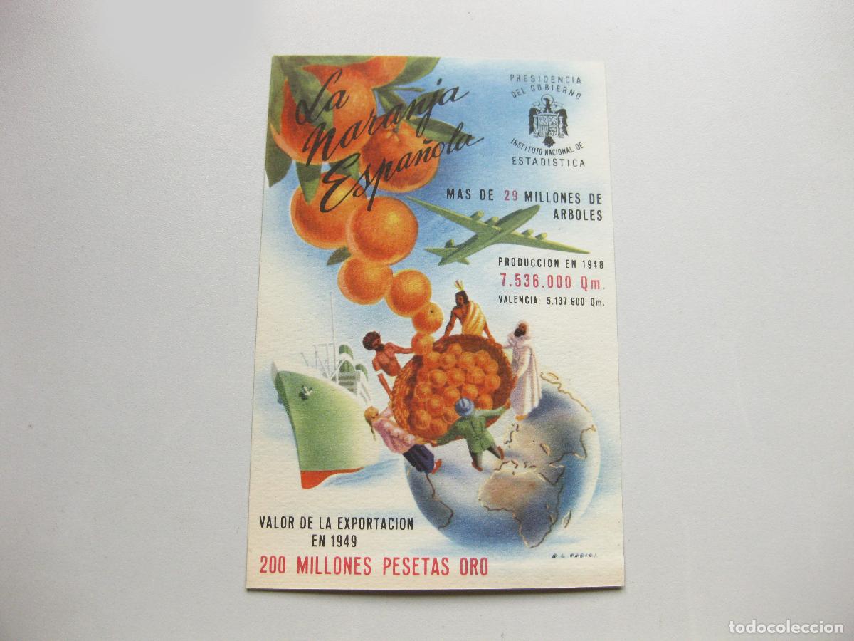 Postales: POSTAL PUBLICITARIA DE LA NARANJA ESPA&Ntilde;OLA. PRESIDENCIA DEL GOBIERNO. A&Ntilde;OS 50. BUEN ESTADO