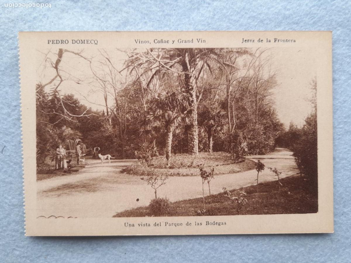 Postcards: Postal Publicitaria Antigua. Pedro Domeq. Una Vista del Parque de las Bodegas.