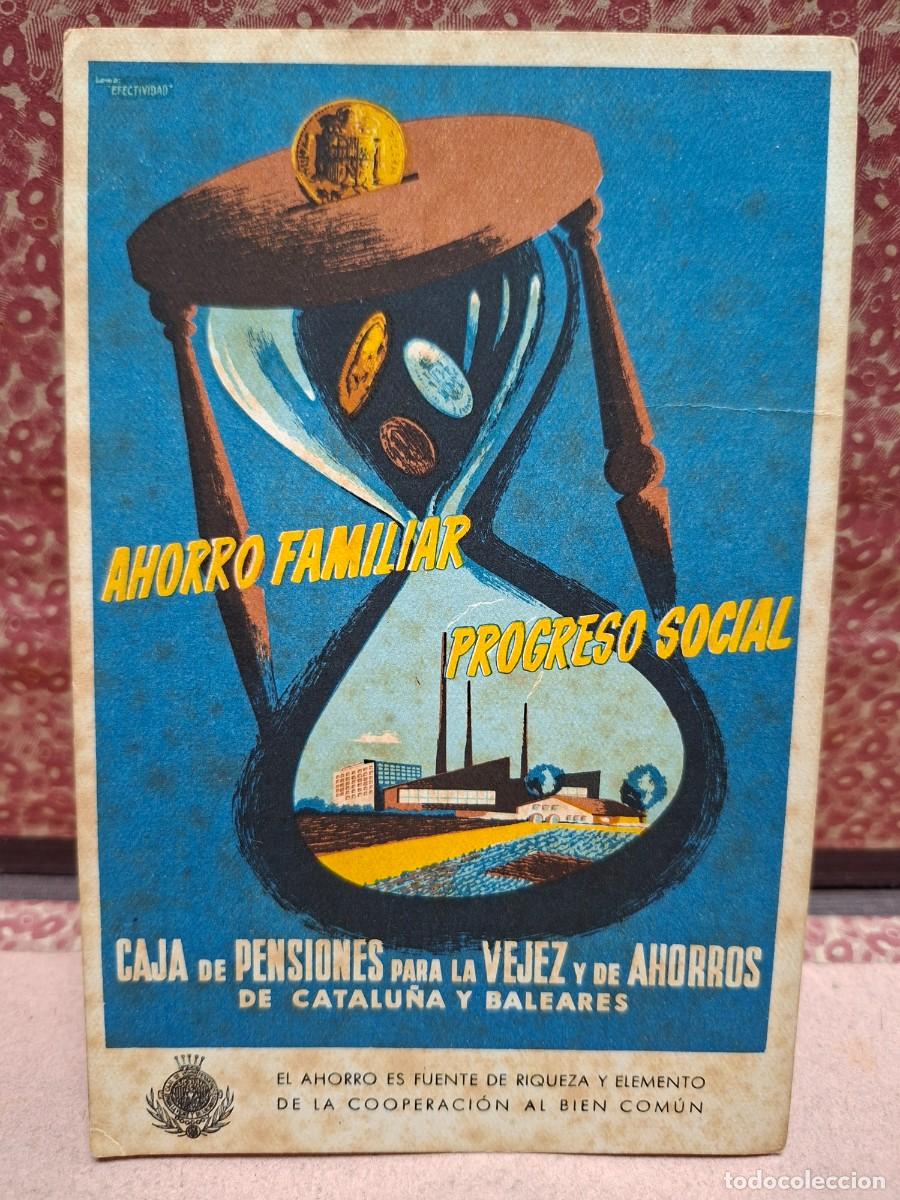 Postales: ANTIGUA POSTAL BANCO CAJA PENSIONES CATALU&Ntilde;A Y BALEARES AHORRO FAMILIAR PROGRESO SOCIAL