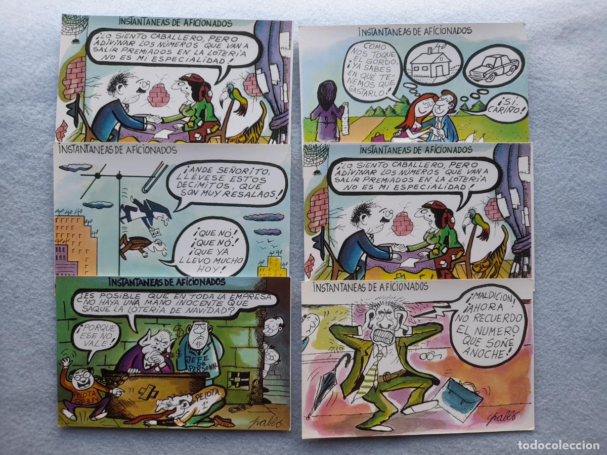 Postkarten: Lote de 6 Postales Humor&iacute;sticas. Loter&iacute;a Nacional. A&ntilde;o 1981