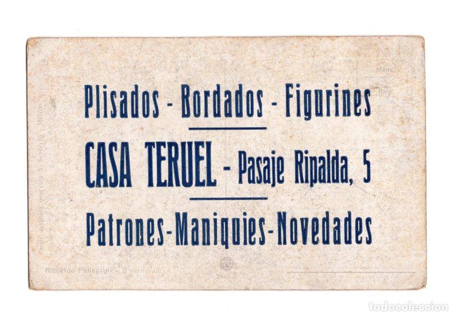 Cartes Postales: TARJETA POSTAL PUBLICITARIA CASA TERUEL - VALENCIA. MODA DE &Eacute;POCA Y COSTURA, A&Ntilde;OS 30.