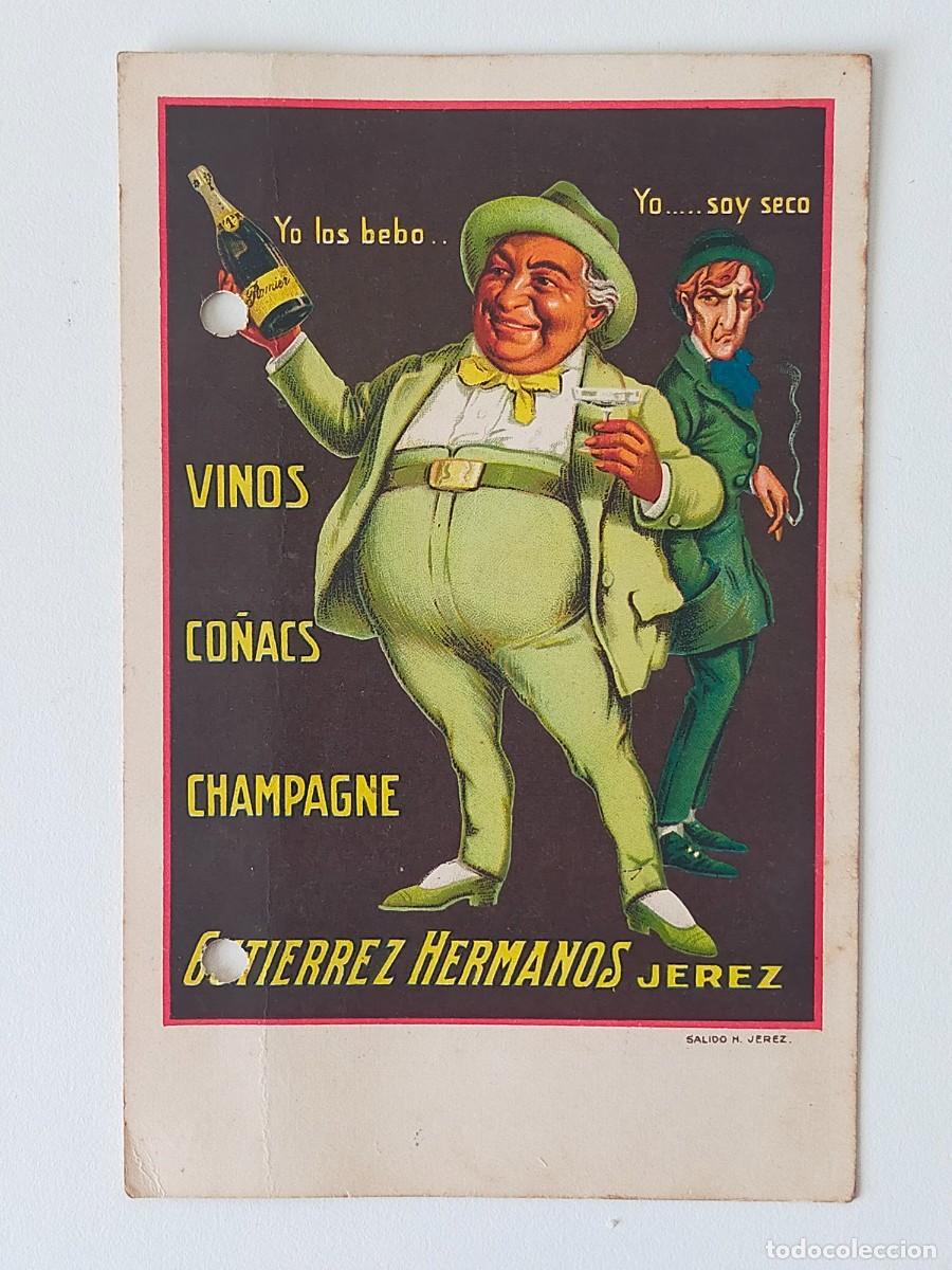 Postales: Postal Publicitaria: GUTIERREZ HERMANOS Jerez (Vinos, Co&ntilde;acs, Champagne) - Escrita, fechada 1925