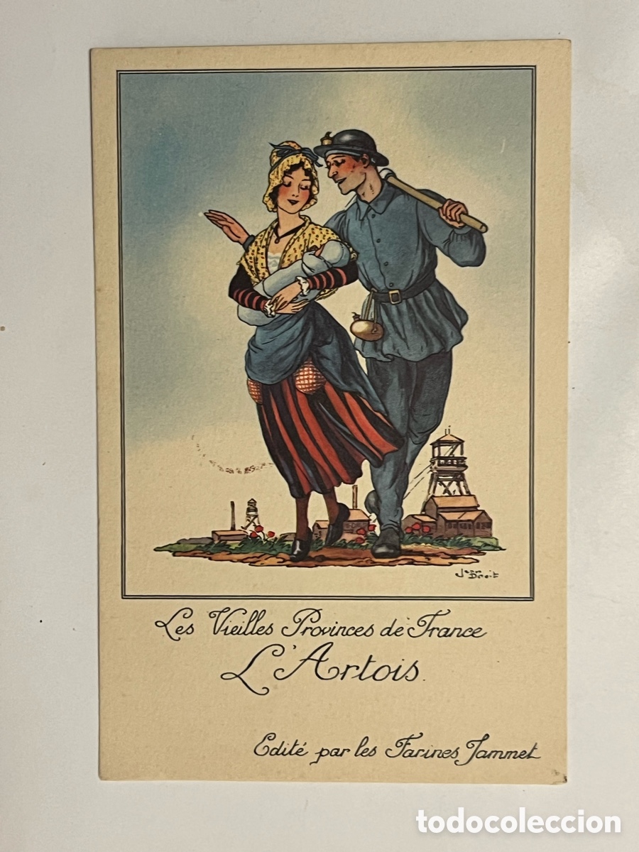 Postcards: Les Vieilles Provinces de France L&rsquo;Artois FOLKLORE. Publicidad Farines Jammet (h.1930?)