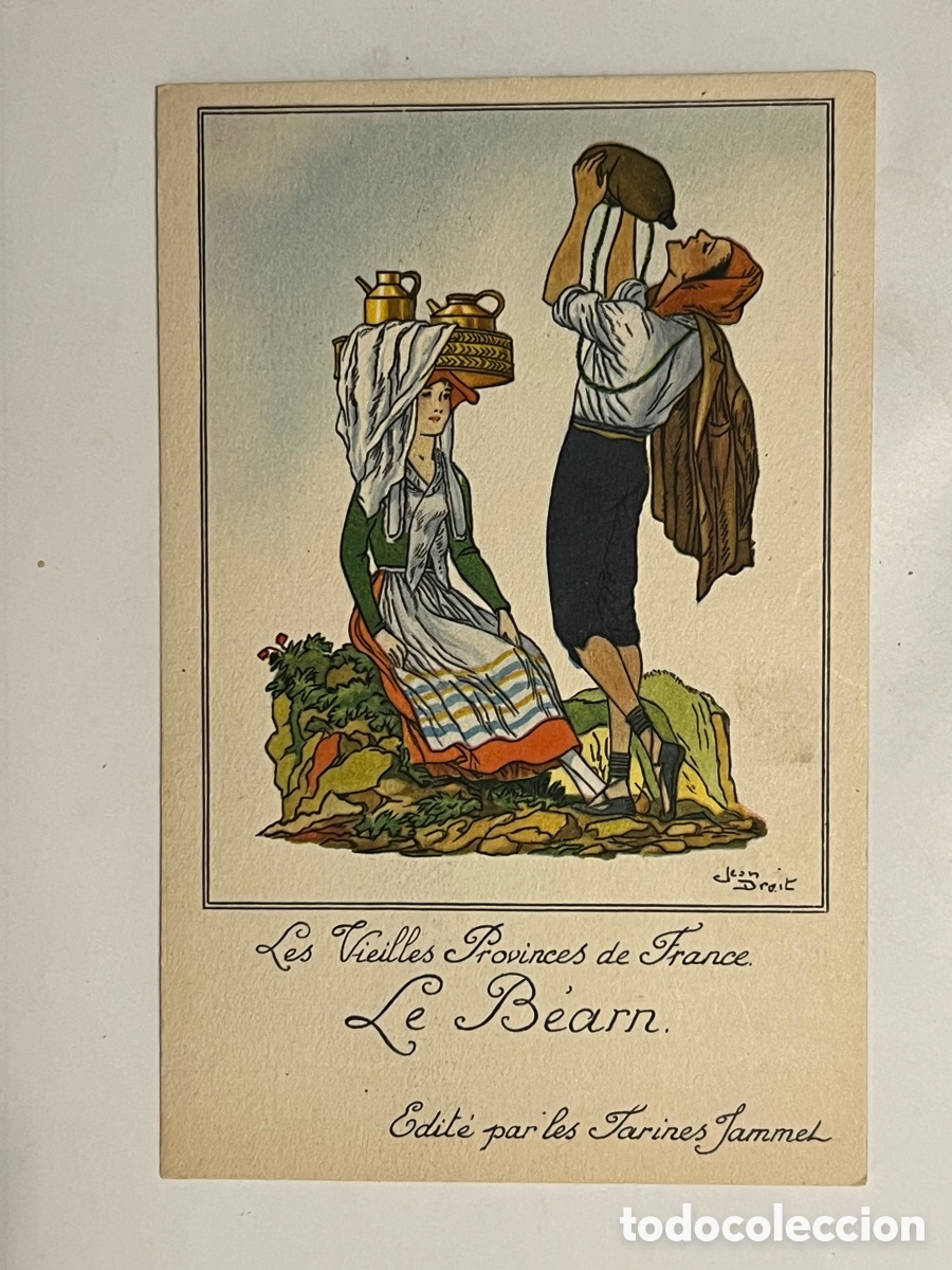 Postales: Les Vieilles Provinces de France Le Bearn FOLKLORE. Publicidad Farines Jammet (h.1930?)