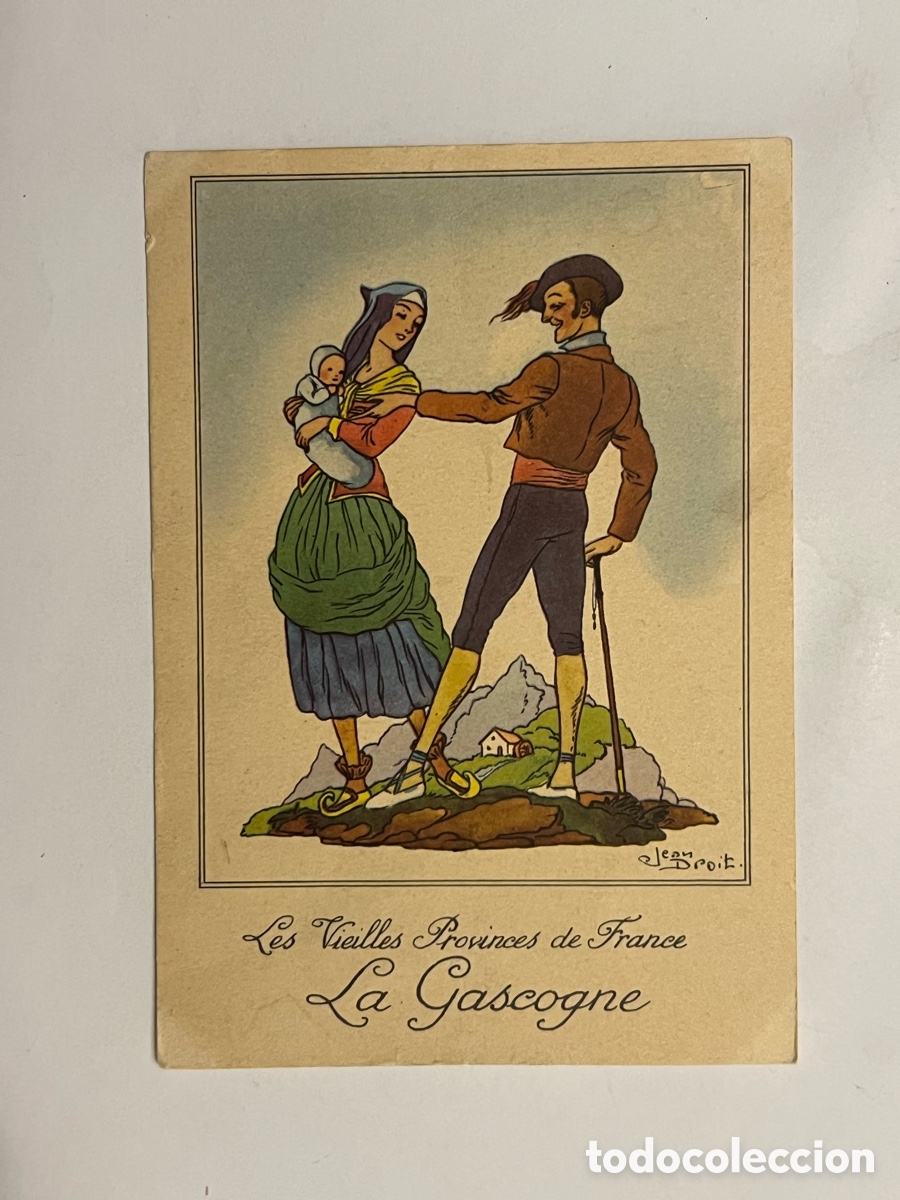 Postales: Les Vieilles Provinces de France La Gascogne FOLKLORE. Publicidad Farines Jammet (h.1930?)