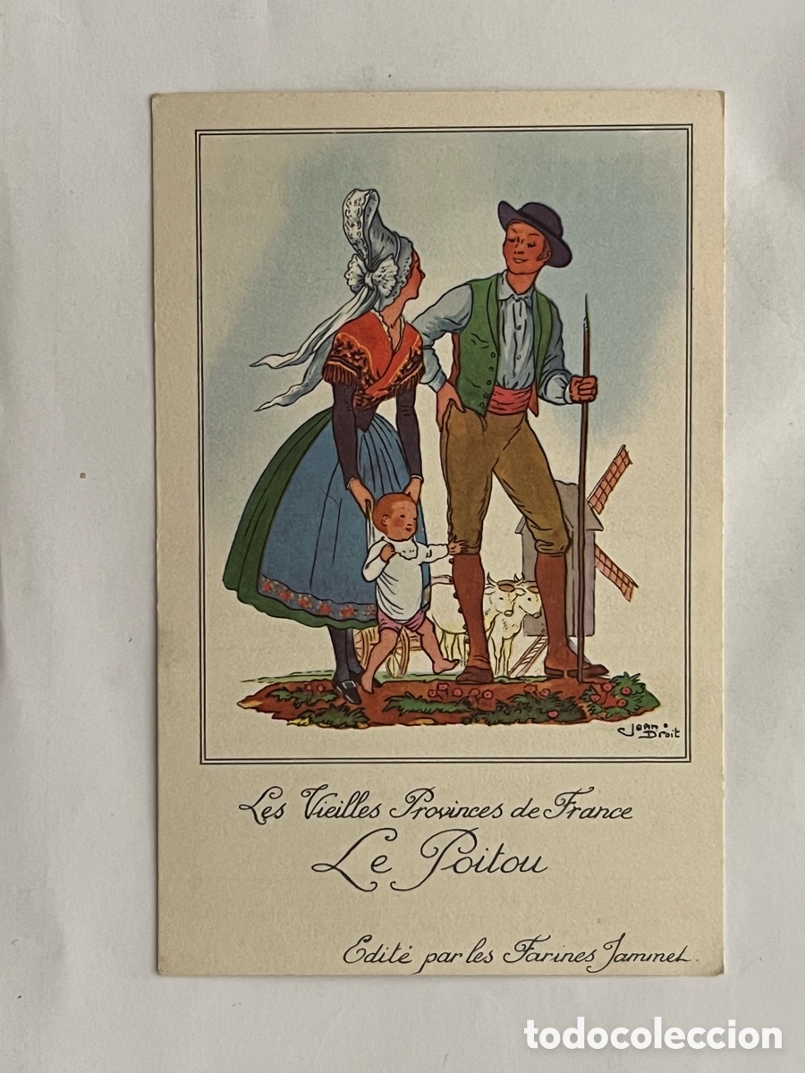 Postales: Les Vieilles Provinces de France Le Poitou FOLKLORE. Publicidad Farines Jammet (h.1930?)