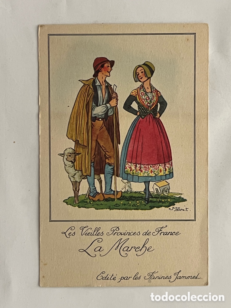 Postales: Les Vieilles Provinces de France La Marche.. FOLKLORE. Publicidad Farines Jammet (h.1930?)