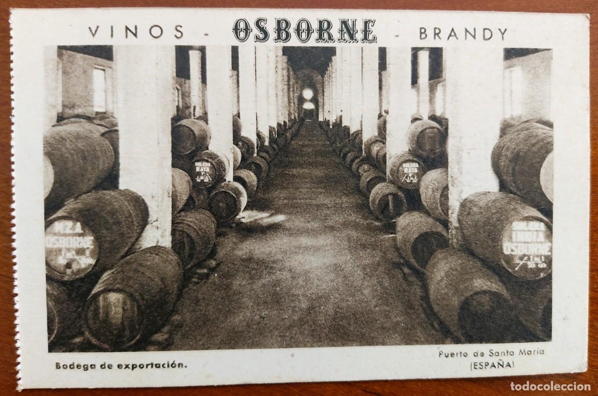 Postcards: PUBLICIDAD VINOS. OSBORNE. BRANDY. BODEGA DE EXPORTACI&Oacute;N. PUERTO DE SANTA MAR&Iacute;A (ESPA&Ntilde;A)