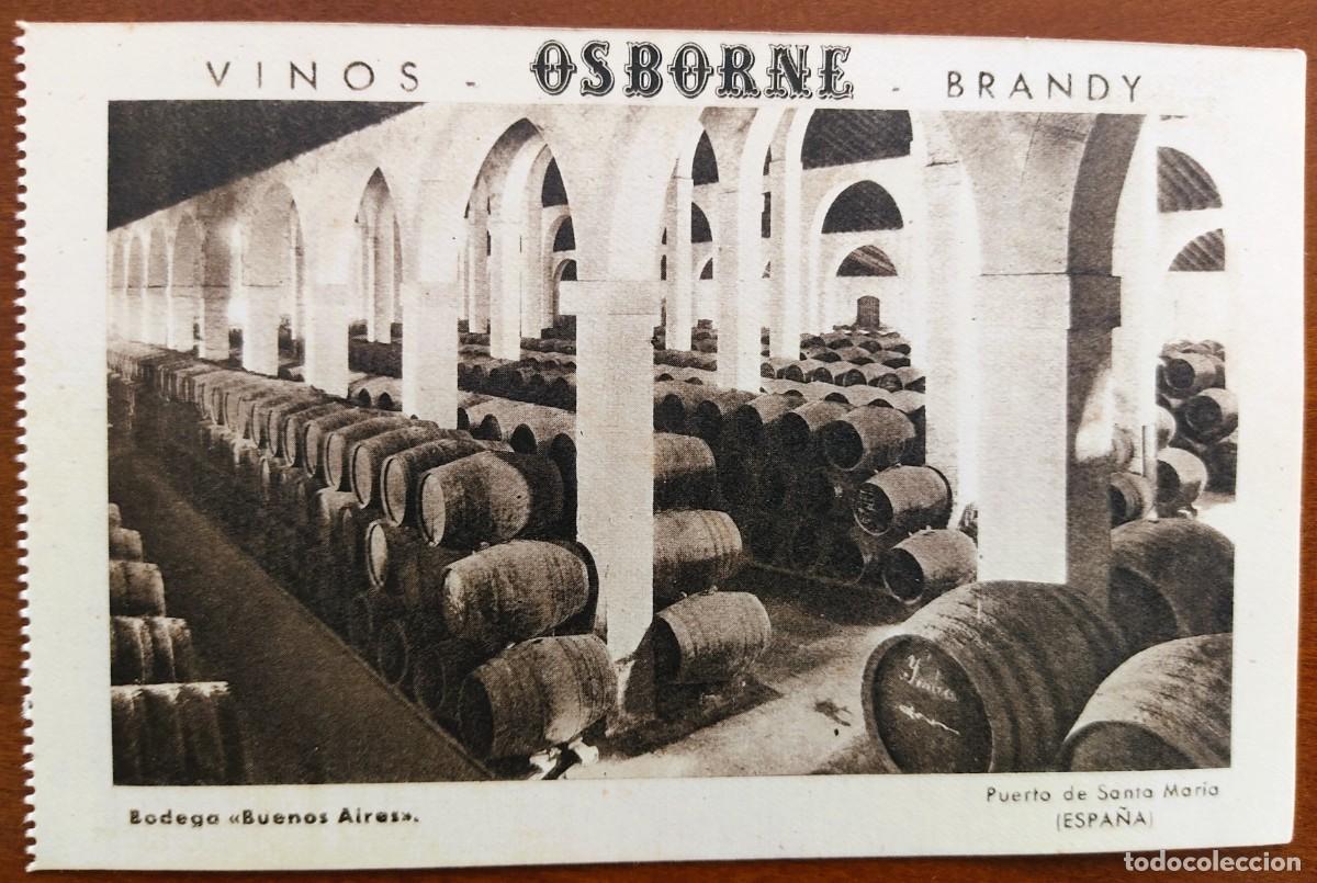 Postcards: PUBLICIDAD VINOS. OSBORNE. BRANDY. BODEGA DE EXPORTACI&Oacute;N. PUERTO DE SANTA MAR&Iacute;A (ESPA&Ntilde;A)
