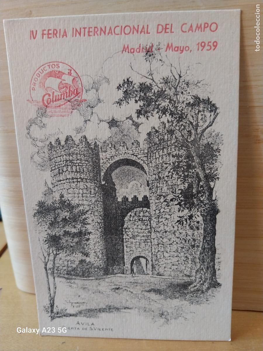 Postales: CAFES CHOCOLATES COLUMBA A&Ntilde;O 1959 IV FERIA INTERNACIONAL DEL CAMPO AVILA . ED GRAFICAS REUNIDAS SC