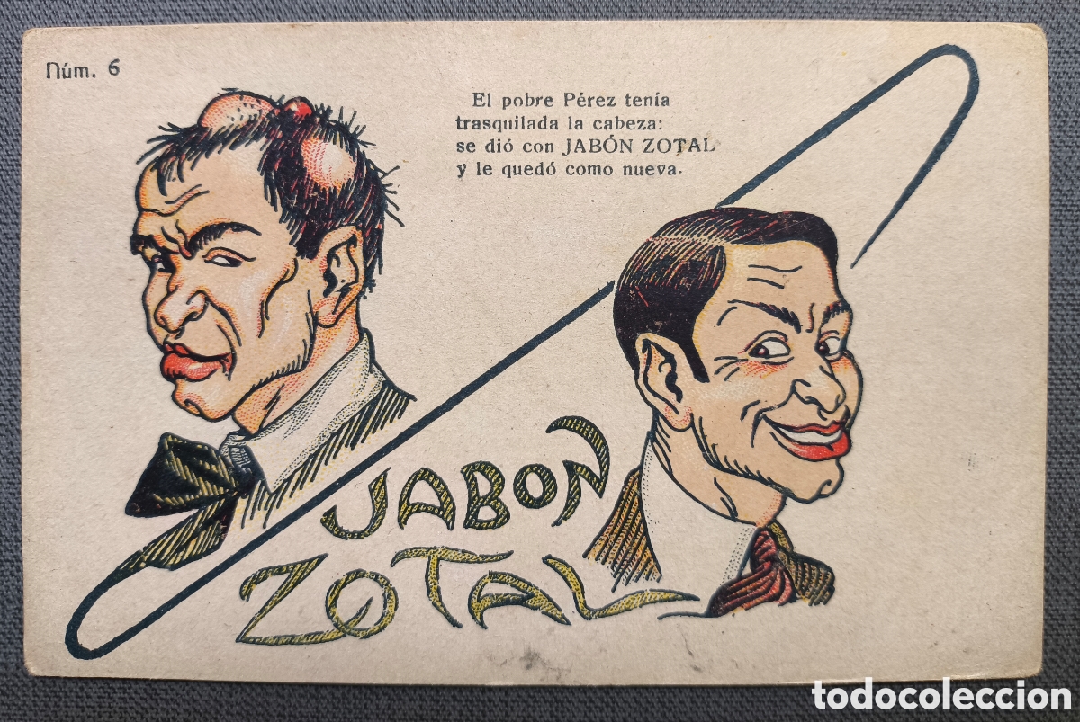 Cartoline: PUBLICIDAD JAB&Oacute;N ZOTAL POSTAL ILUSTRADA N&deg; 6 SEVILLA C. 1920