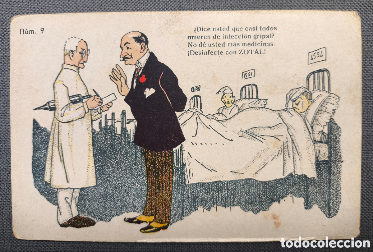Cartoline: PUBLICIDAD JAB&Oacute;N ZOTAL POSTAL ILUSTRADA N&deg; 9 SEVILLA C. 1920