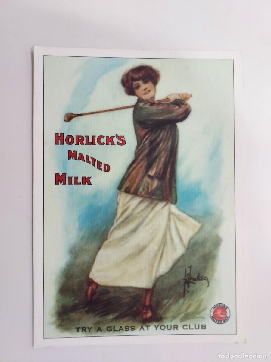 Postales: POSTAL PUBLICITARIA. HORLICK'S MALTED MILK. GOLF SERIES. MUJER JUGANDO AL GOLF. VINTAGE. S/C