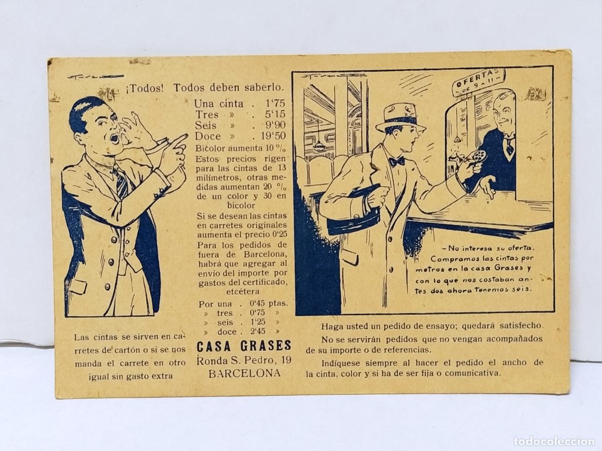 Postales: BARCELONA - CASA GRASES - PUBLICIDAD - POSTAL ANTIGUA -(116.973)