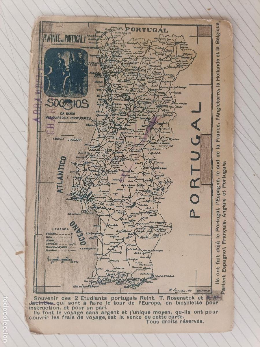 Postales: Ciclismo, Portugal. Uniao velocipedica portugueza, postal antigua