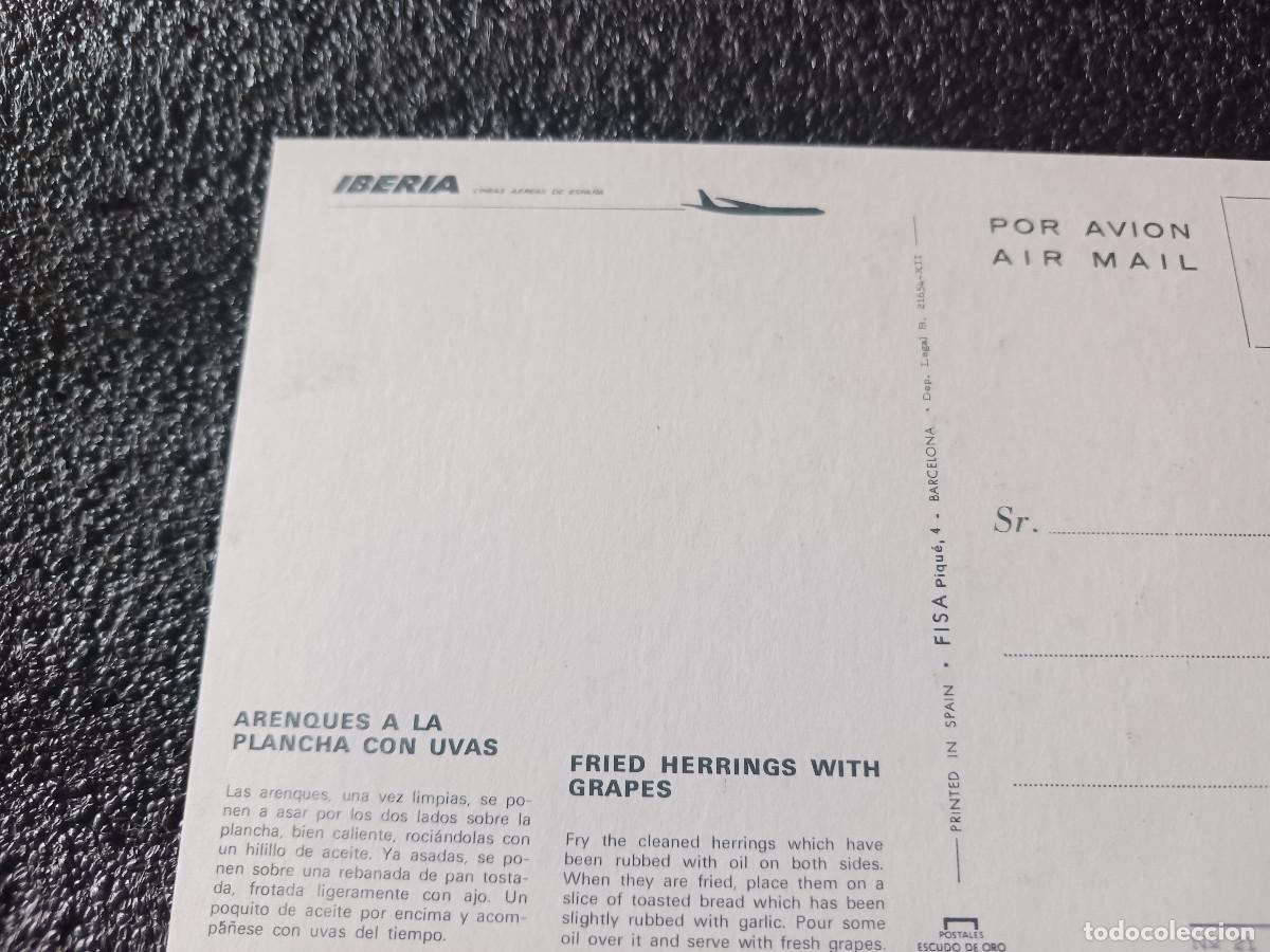 Postales: lineas aereas iberia, arenque a la plancha con uvas - Foto 2