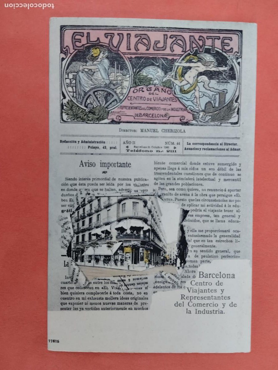Postales: TARJETA POSTAL EL VIAJANTE BARCELONA. 22 J. JOANOLA. C. 1905