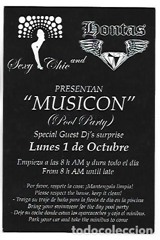 Postales: &rdquo; MUSICON &rdquo;.- PUBLICIDAD DE DISCOTECA SEXY CHIC - IBIZA