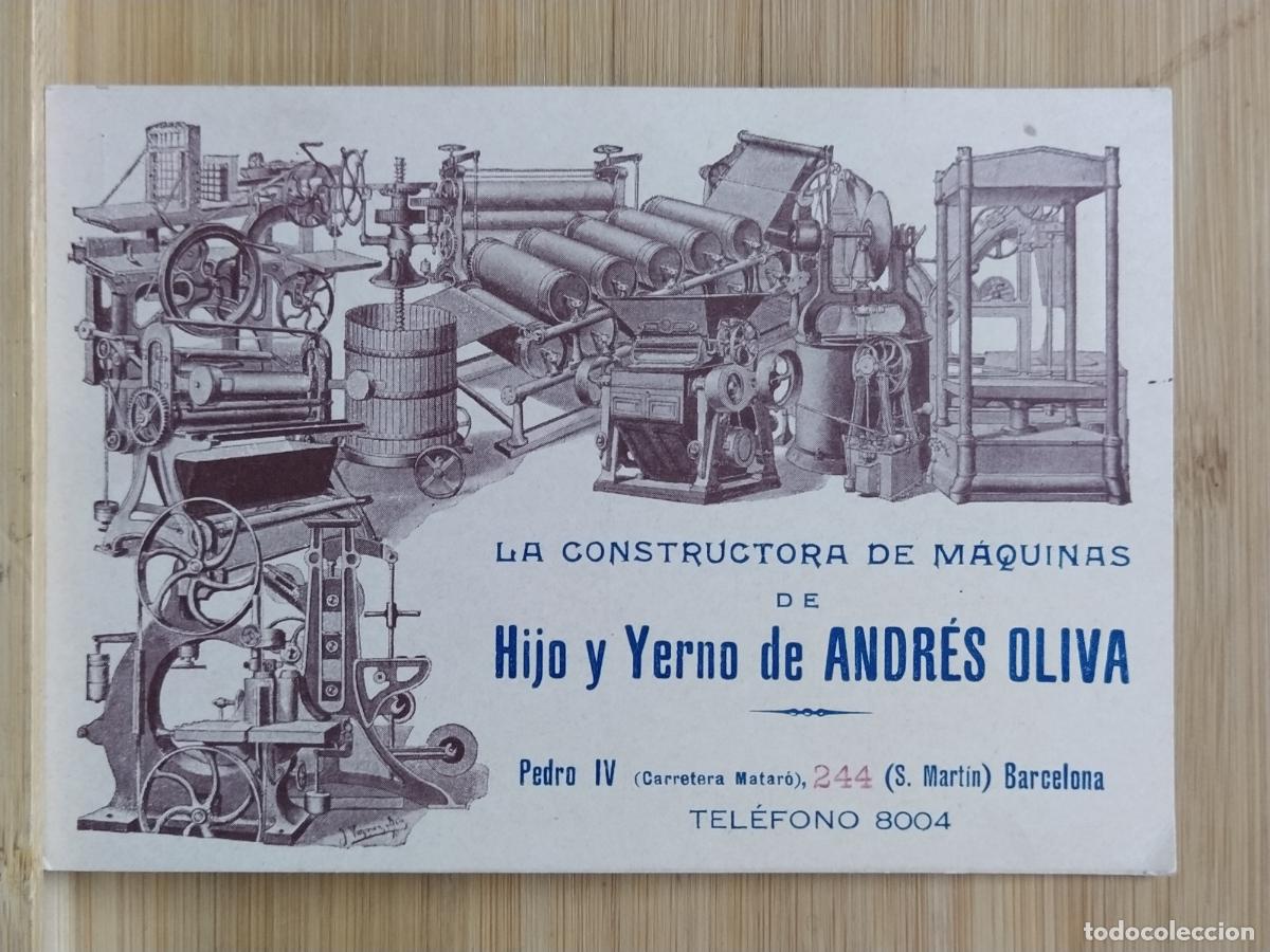 Postales: BARCELONA - LA CONSTRUCTORA DE MAQUINAS DE ANDRES OLIVA - POSTAL ANTIGUA PUBLICIDAD -(117.058)