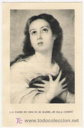 Cartoline: ESTAMPA RELIGIOSA. PADRES REPARADORES. LA MADRE DE DIOS ES MI MADRE, EN ELLA CONFIO.