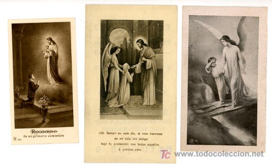 Postcards: 3 ESTAMPAS RELIGIOSAS CON  ANUNCIOS PUBLICITARIOS