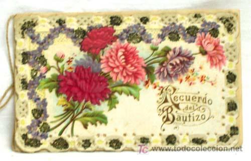 Postales: Recordatorio troquelado bautizo 1904 de Leonor Margarita
