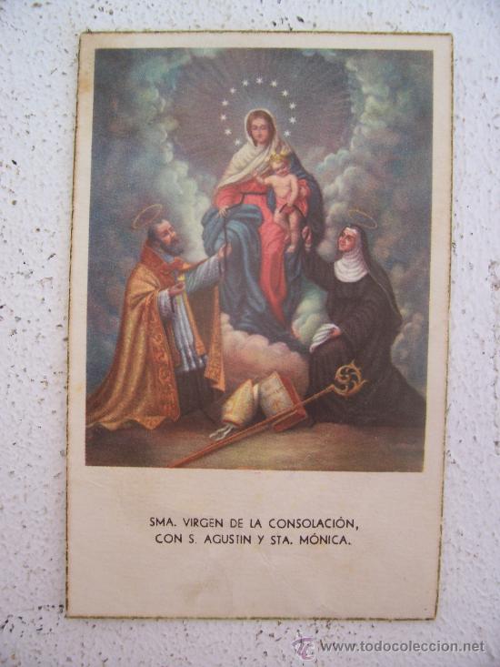 Postales: estampa sma. virgen de la concolacion, con s.agustin y sta monica (6,6x10,5cm aprox)
