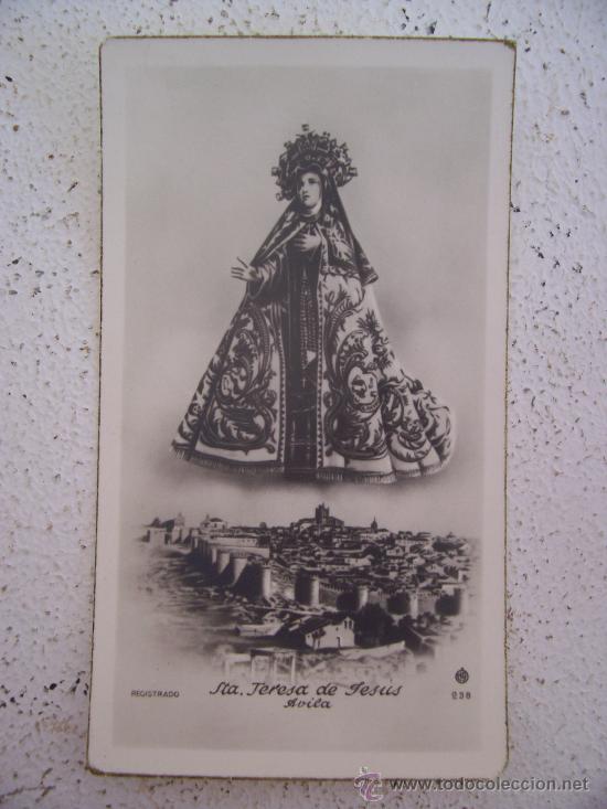 Postales: estampa sta teresa de jesus, avila (5,5x9,5cm aprox)