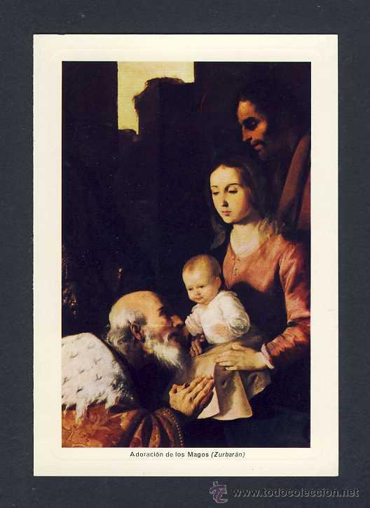 Postales: Felicitacion navide&ntilde;a: Adoracion de los Reyes Magos