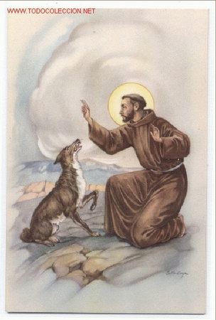 Resultado de imagen para imagen de san francisco de asis con el lobo