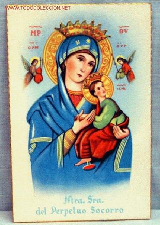 Postales: Postal de Ntra Sra del Perpetuo Socorro, a&ntilde;os 50