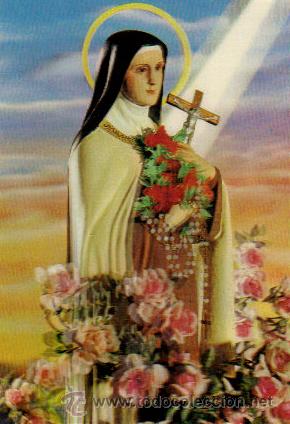 Postales: SANTA TERESITA DEL NI&Ntilde;O JES&Uacute;S *** POSTAL HOLOGR&Aacute;FICA ESCUDO DE ORO