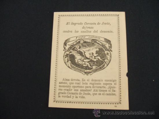 Postales: EL SAGRADO CORAZON DE JESUS, DEFENSA CONTRA LOS ASALTOS DEL DEMONIO.