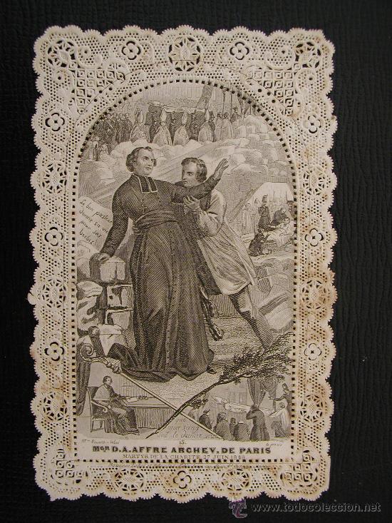 Postales: RECORDATORIO DEL SIGLO XIX ELABORADO EN PUNTILLA.