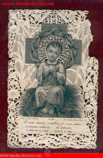 Postales: Estampa troquelada (o de encaje). siglo XIX del Dulce Jes&uacute;s