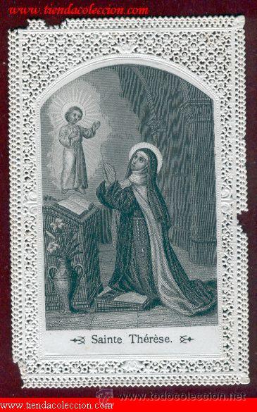 Postales: Estampa troquelada (o de encaje). siglo XIX la Sainte Th&eacute;rese